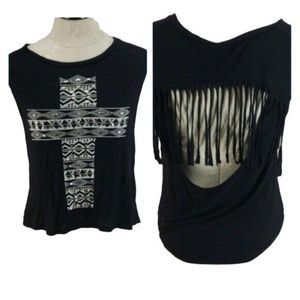Ocasion Black Cross sleeveless cutout large‎ Shirt